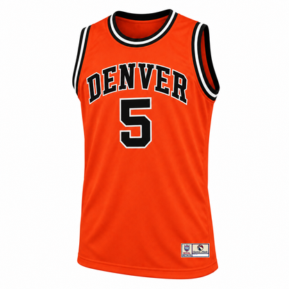 Denver Rockets orange jersey front, number 5