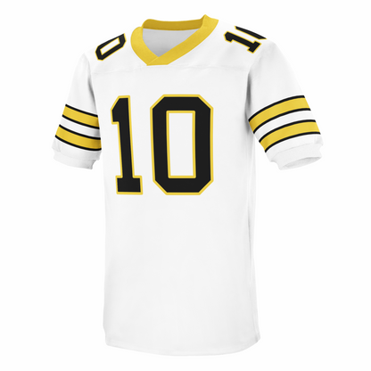 Denver Gold USFL Jersey white with black and gold trim and black numerals Royal Retros