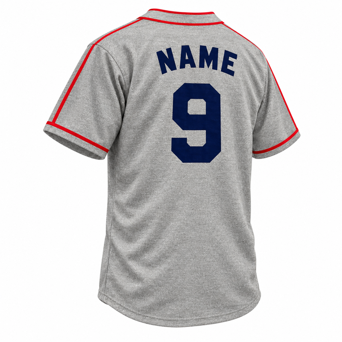 Detroit Stars NLB Jersey gray wool back, navy block NAME and number 9