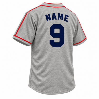 Detroit Stars NLB Jersey gray wool back, navy block NAME and number 9