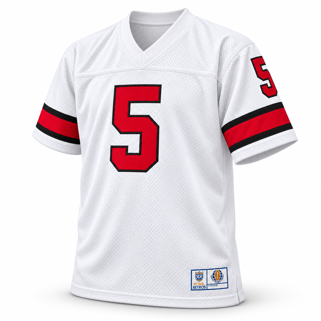 Detroit Wheels WFL white jersey front, number 5