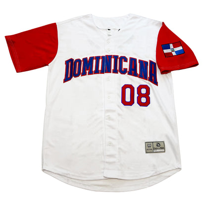 Dominican Republic Baseball Jersey - Small / White/Red Sleeves - Jerseys