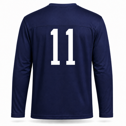 Dayton Triangles football jersey back, solid navy with white number 11