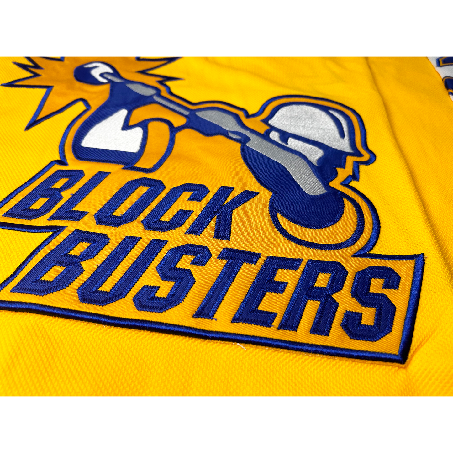 Florida Block Busters yellow jersey close-up Royal Retros