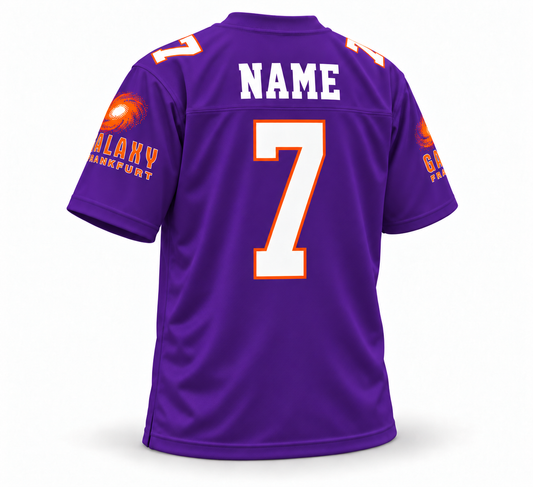 Frankfurt Galaxy 1996 sublimated purple jersey back NAME number 7