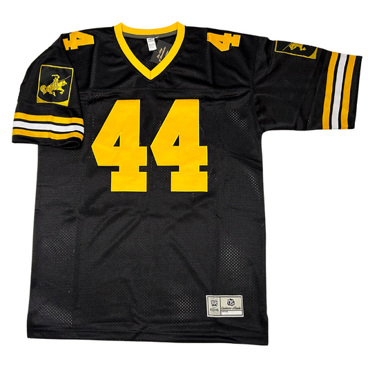 Black and yellow Hartford Knights Jersey featuring tackle twill design for fans