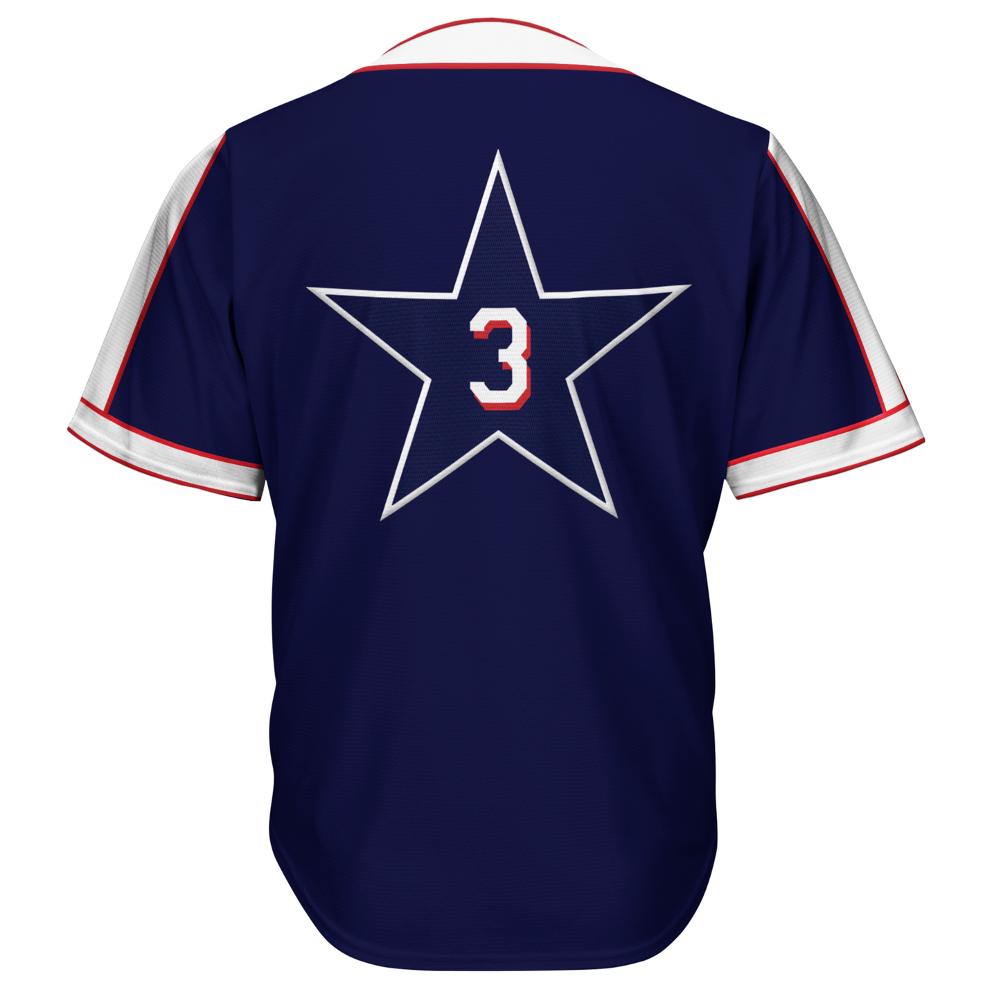 Hollywood Stars Jersey navy back #3 in star Royal Retros