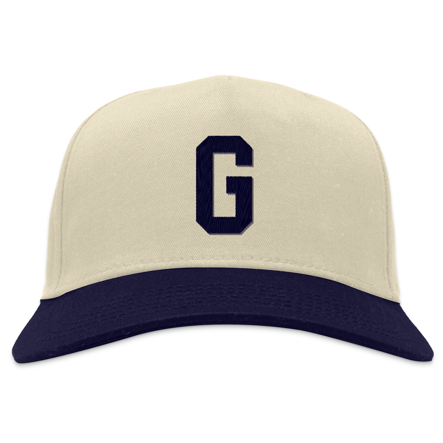 Homestead Grays Snapback Hat. Gray with blue bill. Blue G on front panel. Royal Retros