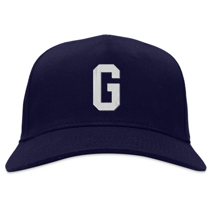 Homestead Grays Snapback Hat. Navy. White G on front panel. Royal Retros