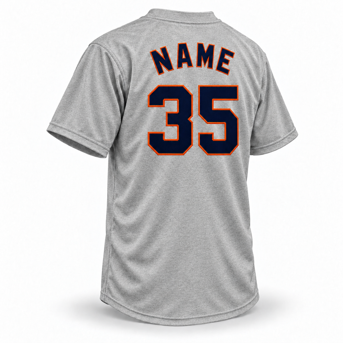 Houston Colt 45's custom jersey - gray wool back with NAME and number 35 in navy with orange outline