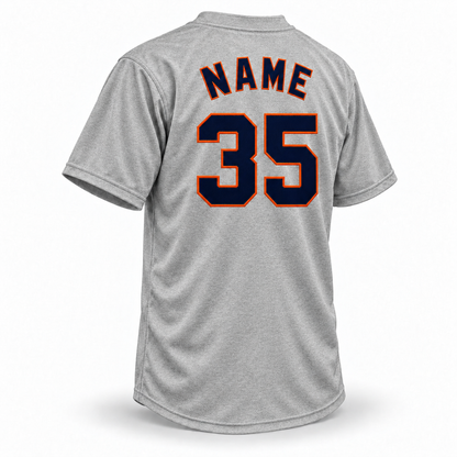 Houston Colt 45's custom jersey - gray wool back with NAME and number 35 in navy with orange outline
