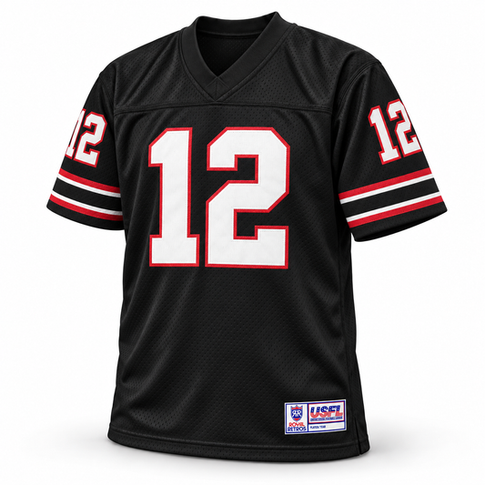 Houston Gamblers USFL Jersey — Black front, number 12