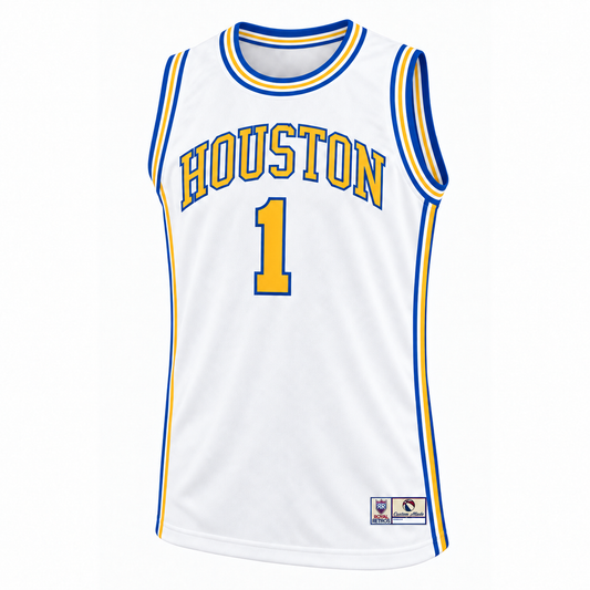 Houston Mavericks white jersey front, number 1