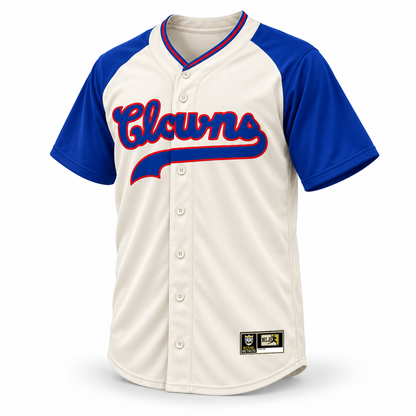 Indianapolis Clowns cream jersey front mockup