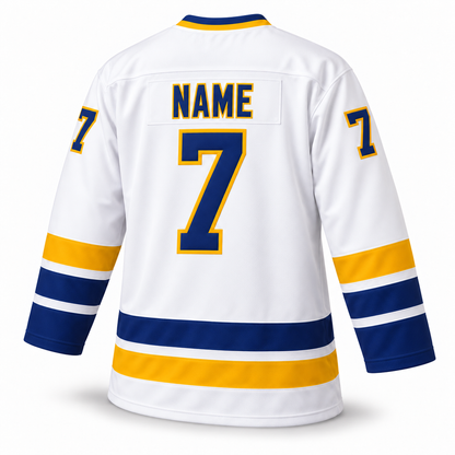 Johnstown Jets white jersey back mockup, NAME and number 7