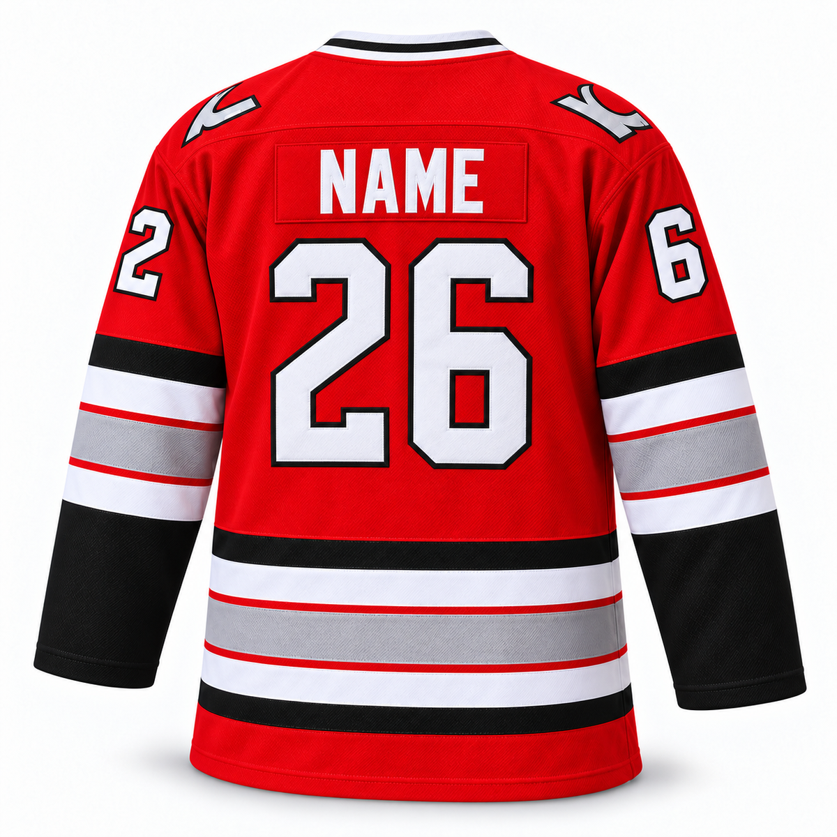 Kansas City Blades custom jersey, red back, NAME 26