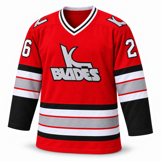 Kansas City Blades custom jersey, red front, number 26