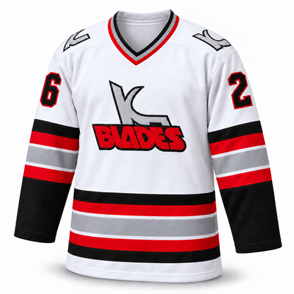 Kansas City Blades custom jersey, white front, number 26