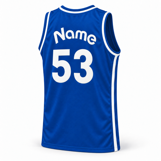 1970 Kentucky Colonels royal blue jersey back, Name and number 53