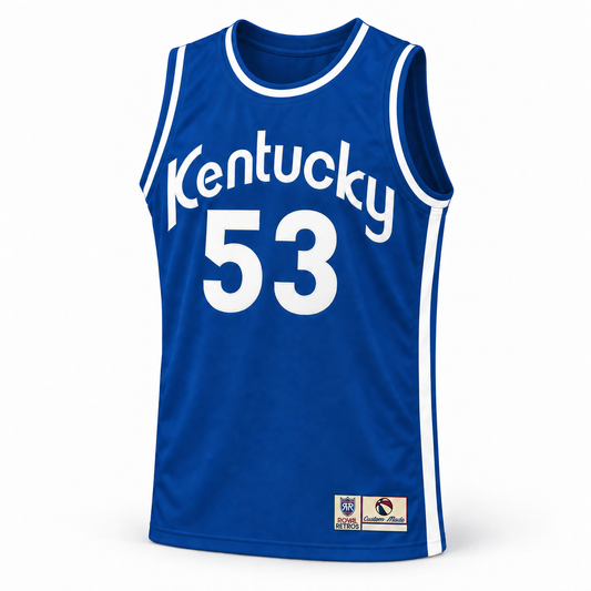 1970 Kentucky Colonels royal blue jersey front, number 53