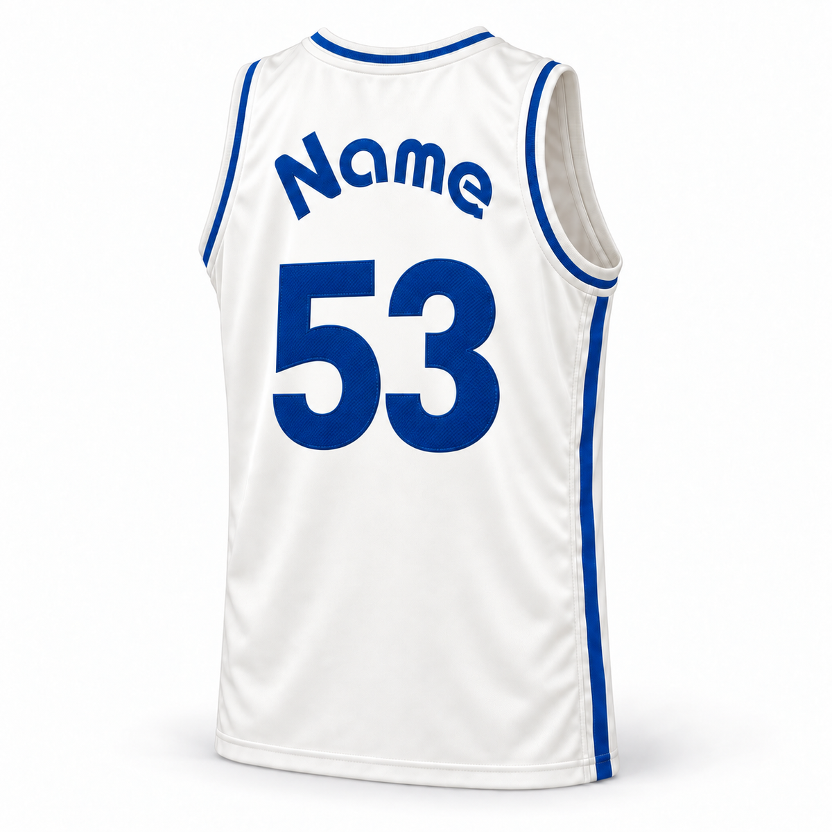 1970 Kentucky Colonels white jersey back, Name and number 53