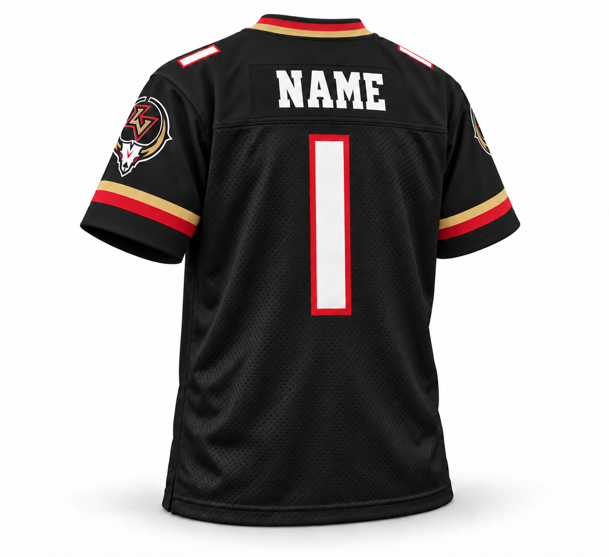 2001 Las Vegas Outlaws black back jersey mockup, custom number 1