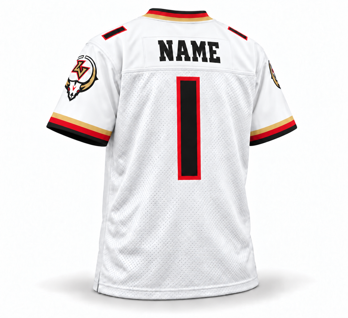 2001 Las Vegas Outlaws white back jersey mockup, custom number 1
