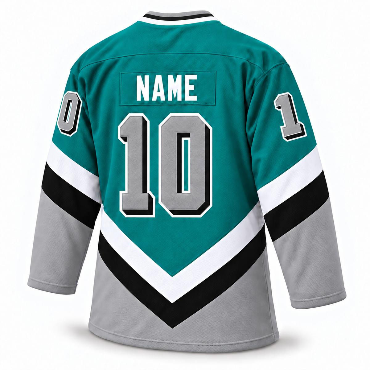 Las Vegas Thunder turquoise jersey back mockup, NAME and number 10