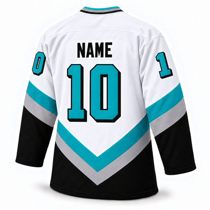 Las Vegas Thunder white jersey back mockup, NAME and number 10