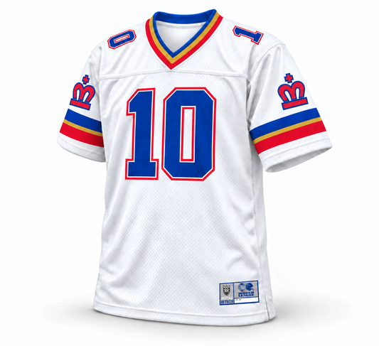 London Monarchs white WLAF jersey #10 — front mockup