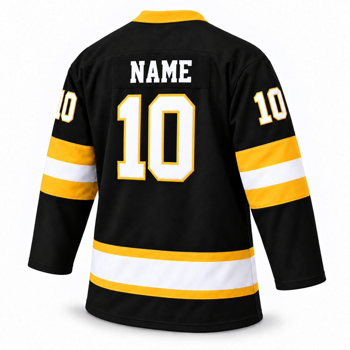 Los Angeles Blades black jersey back mockup with NAME above number 10. Approved turned template.