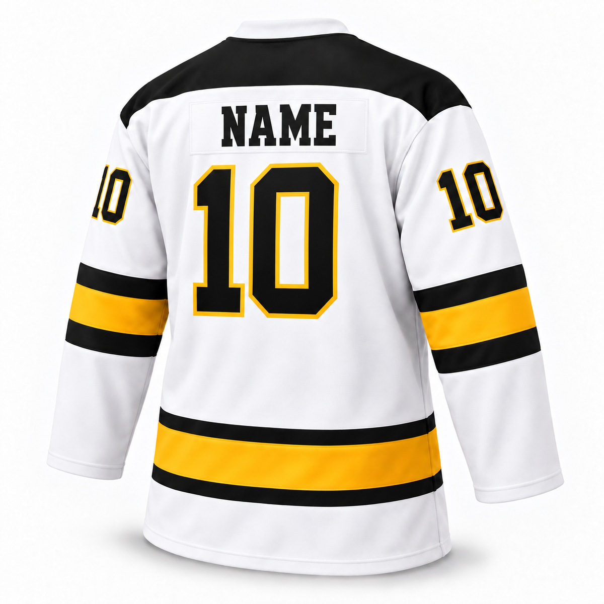 Los Angeles Blades white jersey back mockup with NAME above number 10. Approved turned template.