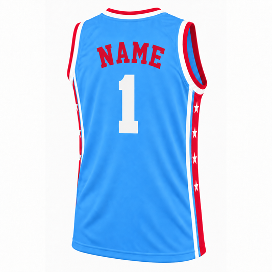 Los Angeles Stars powder blue ABA jersey back