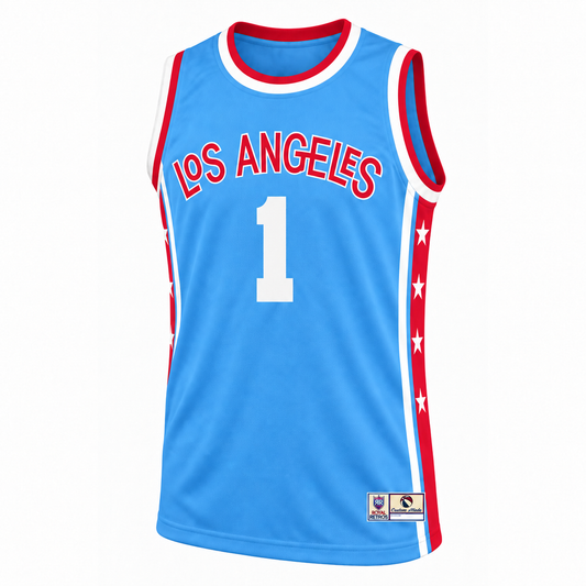 Los Angeles Stars powder blue ABA jersey front
