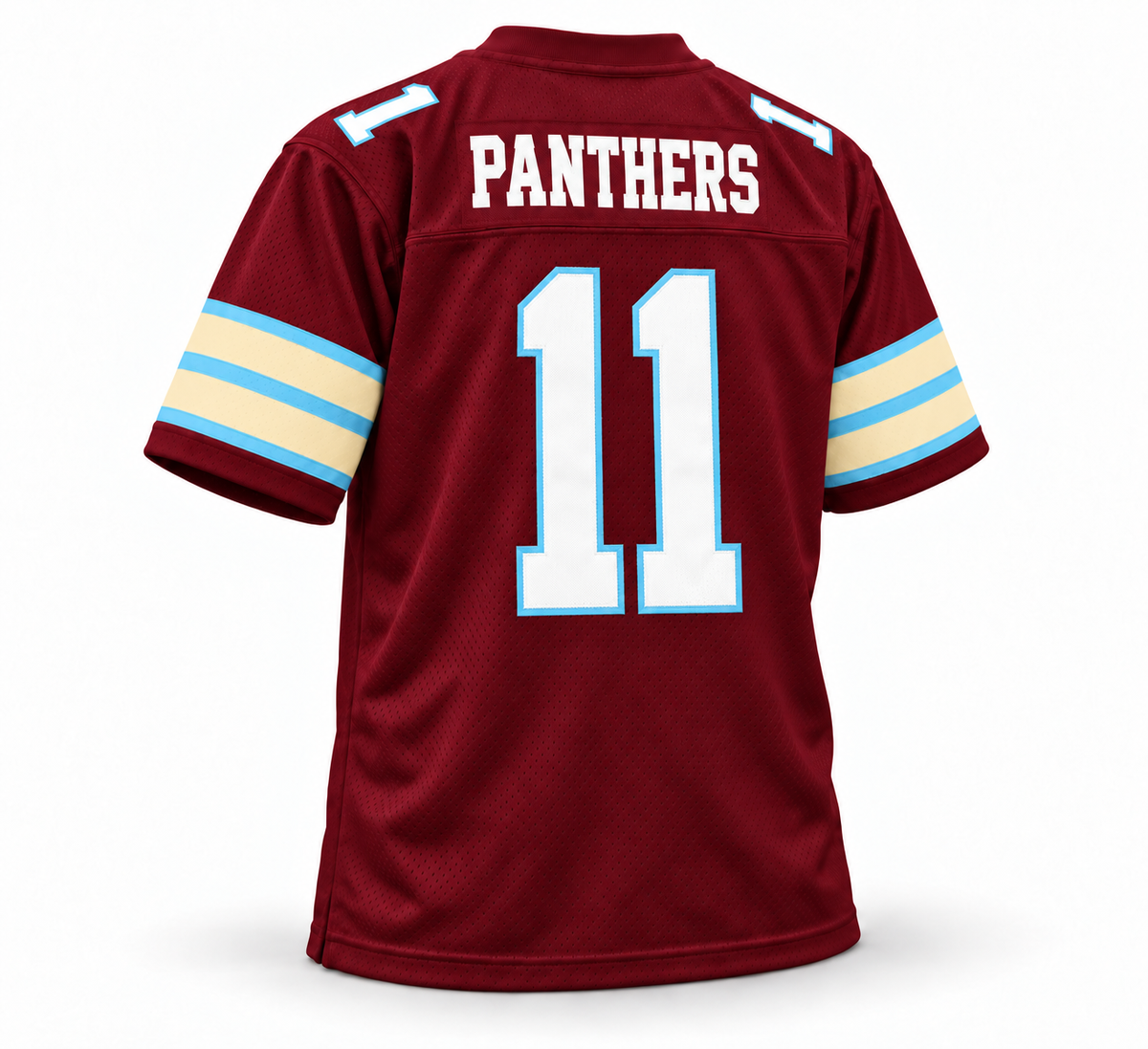 1983–85 Michigan Panthers USFL jersey in maroon, back view, Panthers number 11