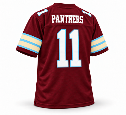 1983–85 Michigan Panthers USFL jersey in maroon, back view, Panthers number 11