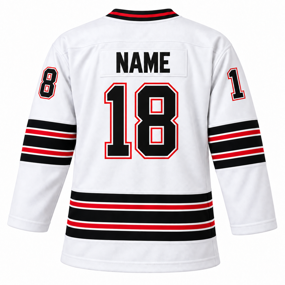 Michigan Stags custom jersey — white back, NAME 18