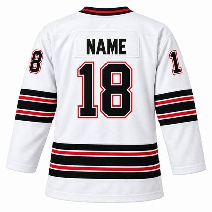 Michigan Stags custom jersey — white back, NAME 18