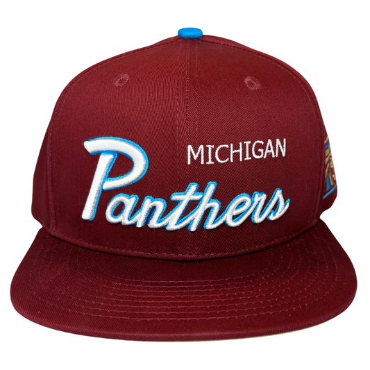 Michigan Panthers Script Snapback Hat - One Size Fits Most / Maroon - Hats