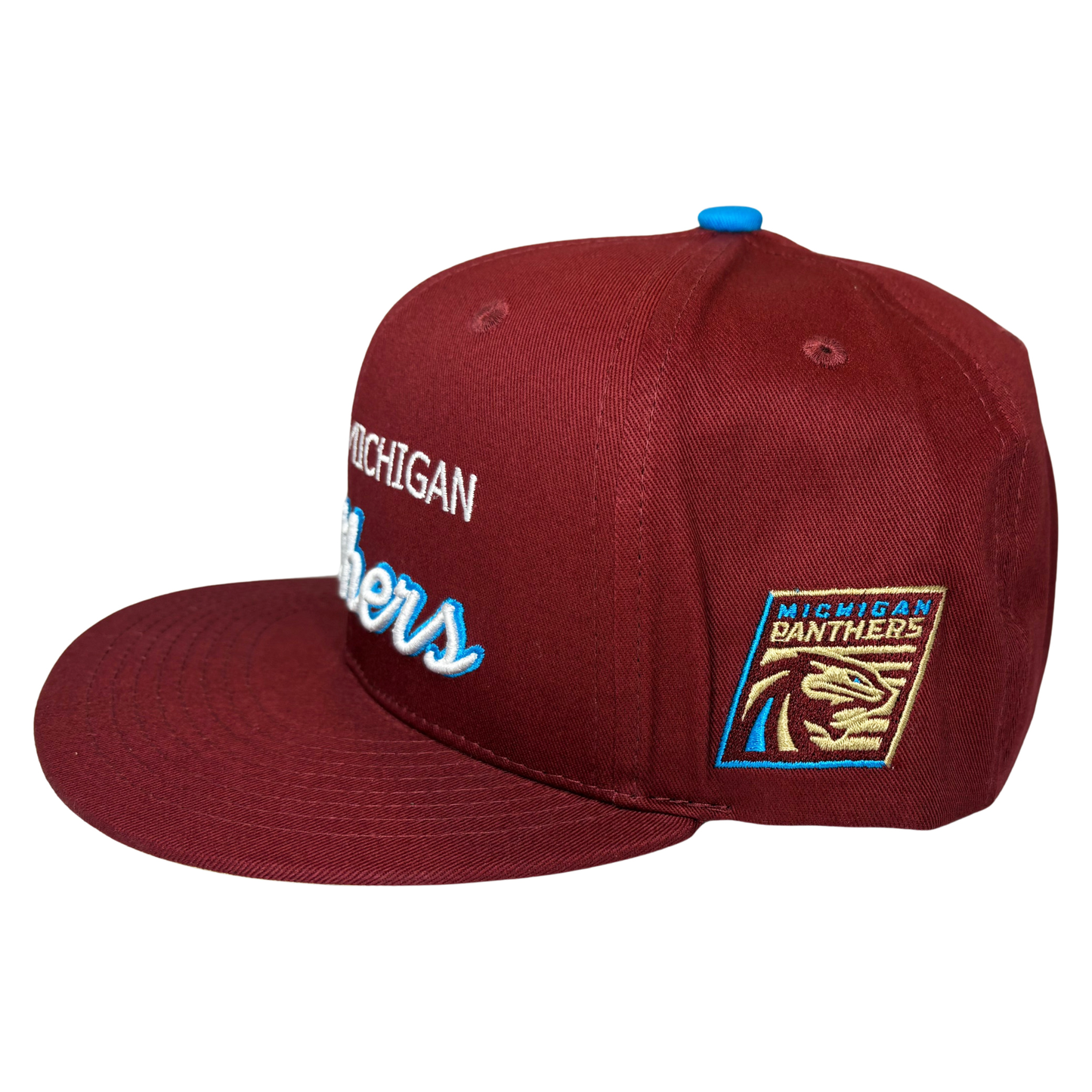 Michigan Panthers Script Snapback Hat - One Size Fits Most / Maroon - Hats