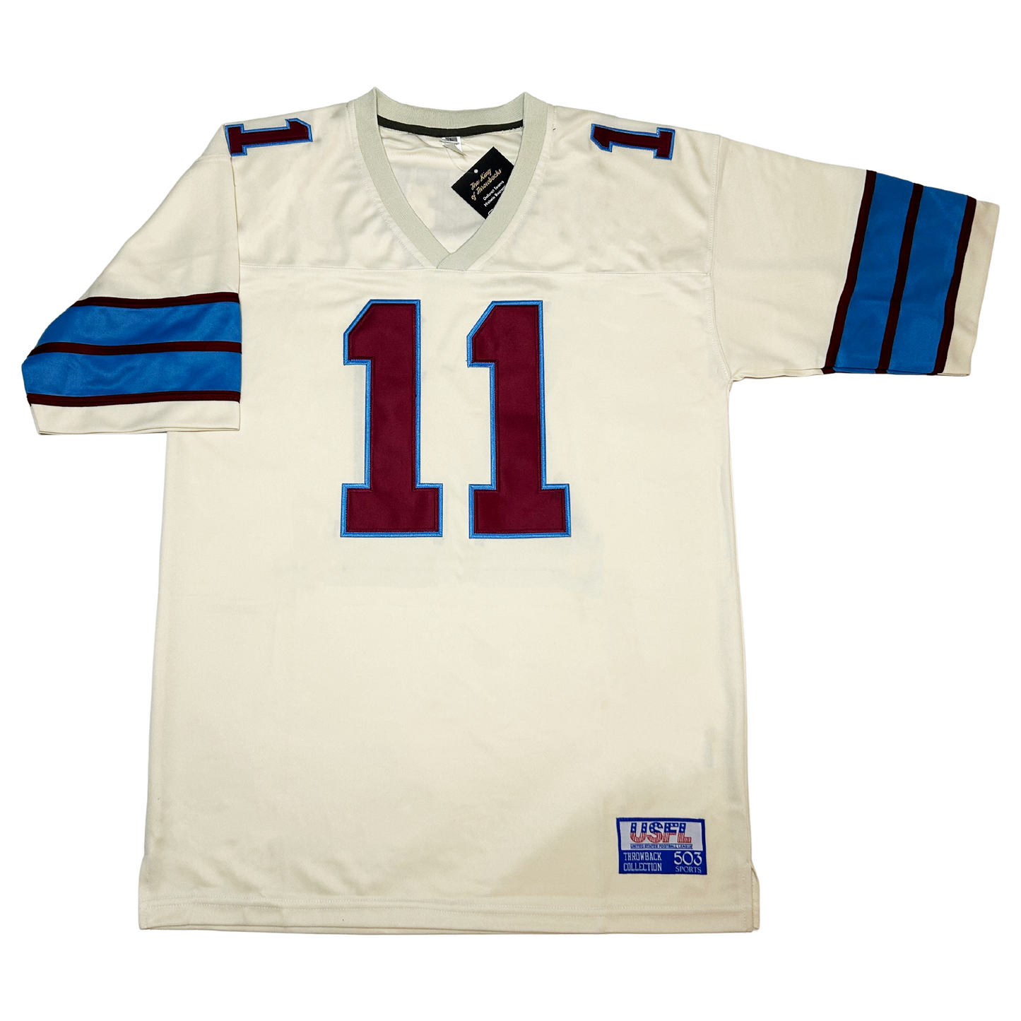 Michigan Panthers Cream Collection USFL Jersey cream Royal Retros