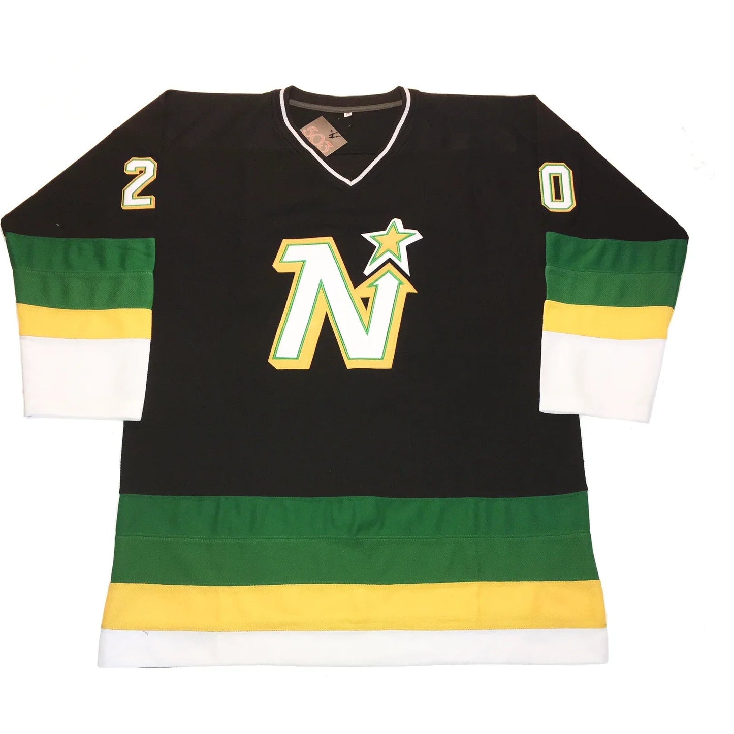Minnesota North Stars black-and-gold concept jersey with gold N-star crest — Royal Retros