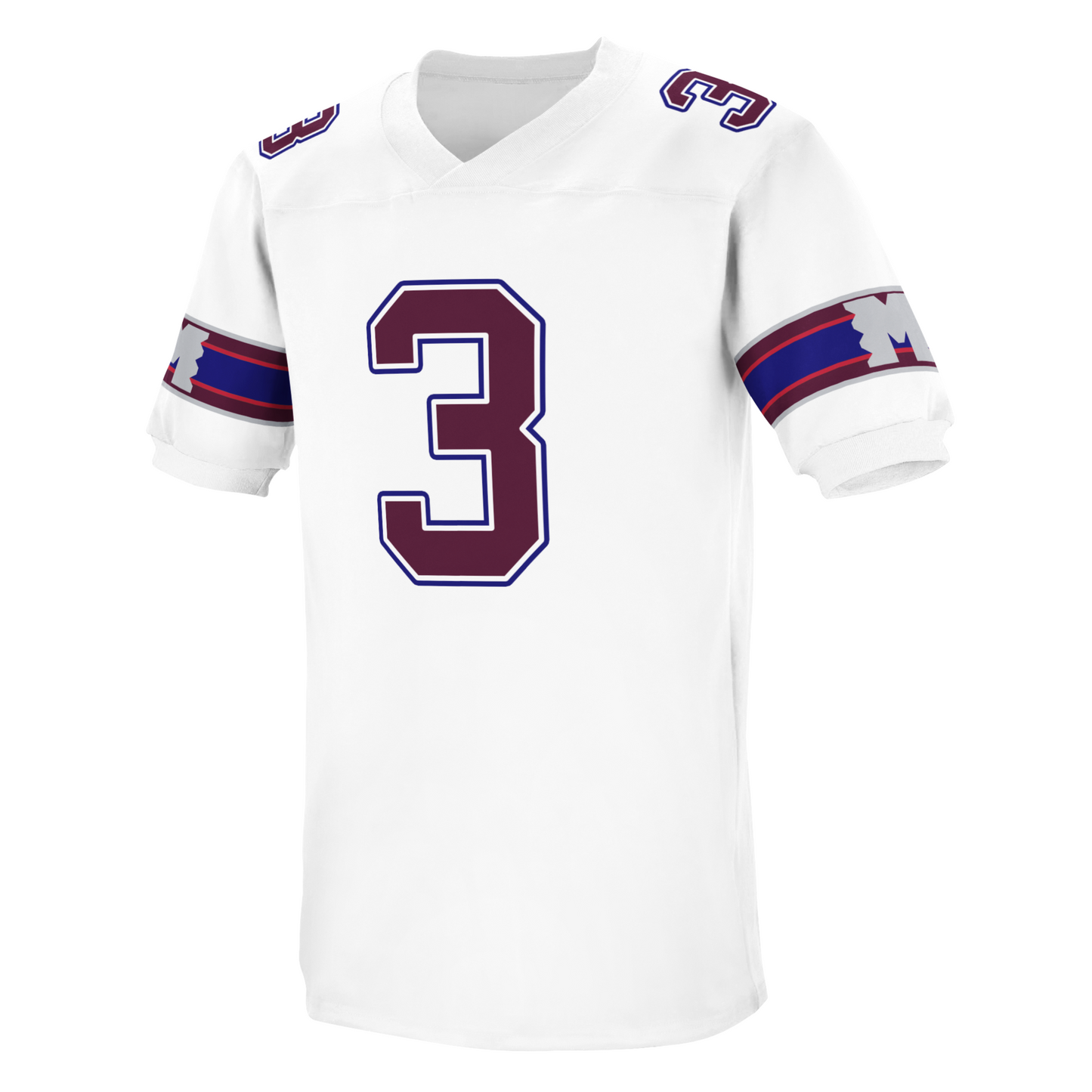 Montreal Machine WLAF Jersey white with maroon #3 Ryal Retros