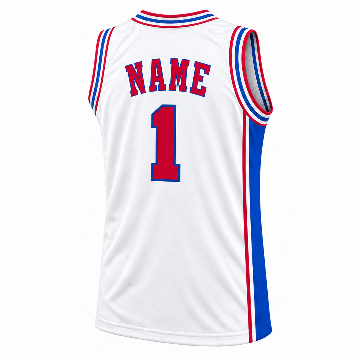 New Jersey Americans Jersey — White, back, NAME and number 1.