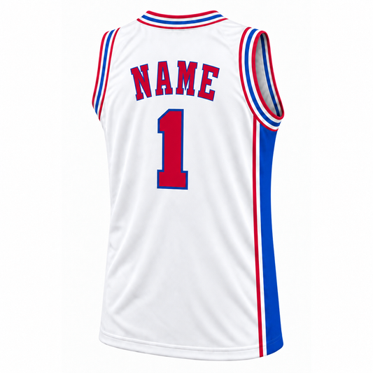 New Jersey Americans Jersey — White, back, NAME and number 1.