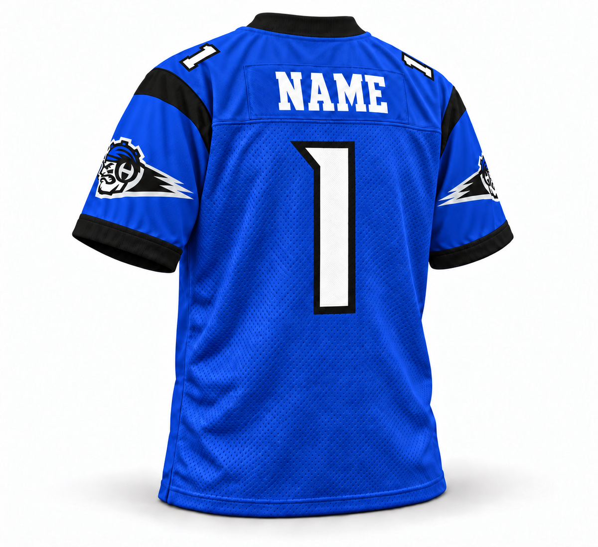 2001 New York/New Jersey Hitmen Remix Jersey – blue back custom number 1 mockup