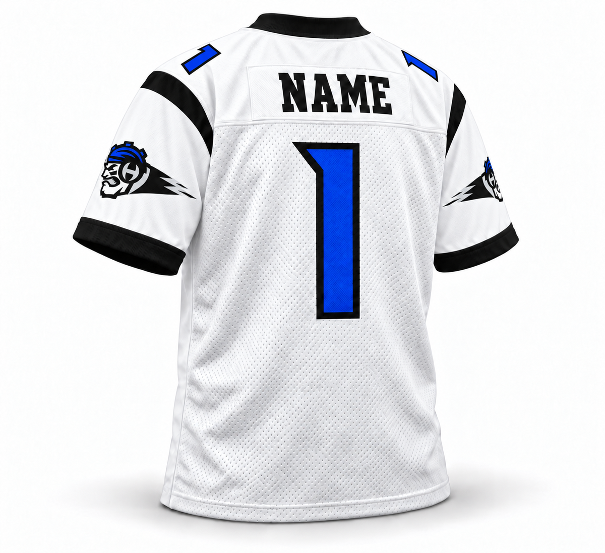 2001 New York/New Jersey Hitmen XFL Jersey – white back custom number 1 mockup