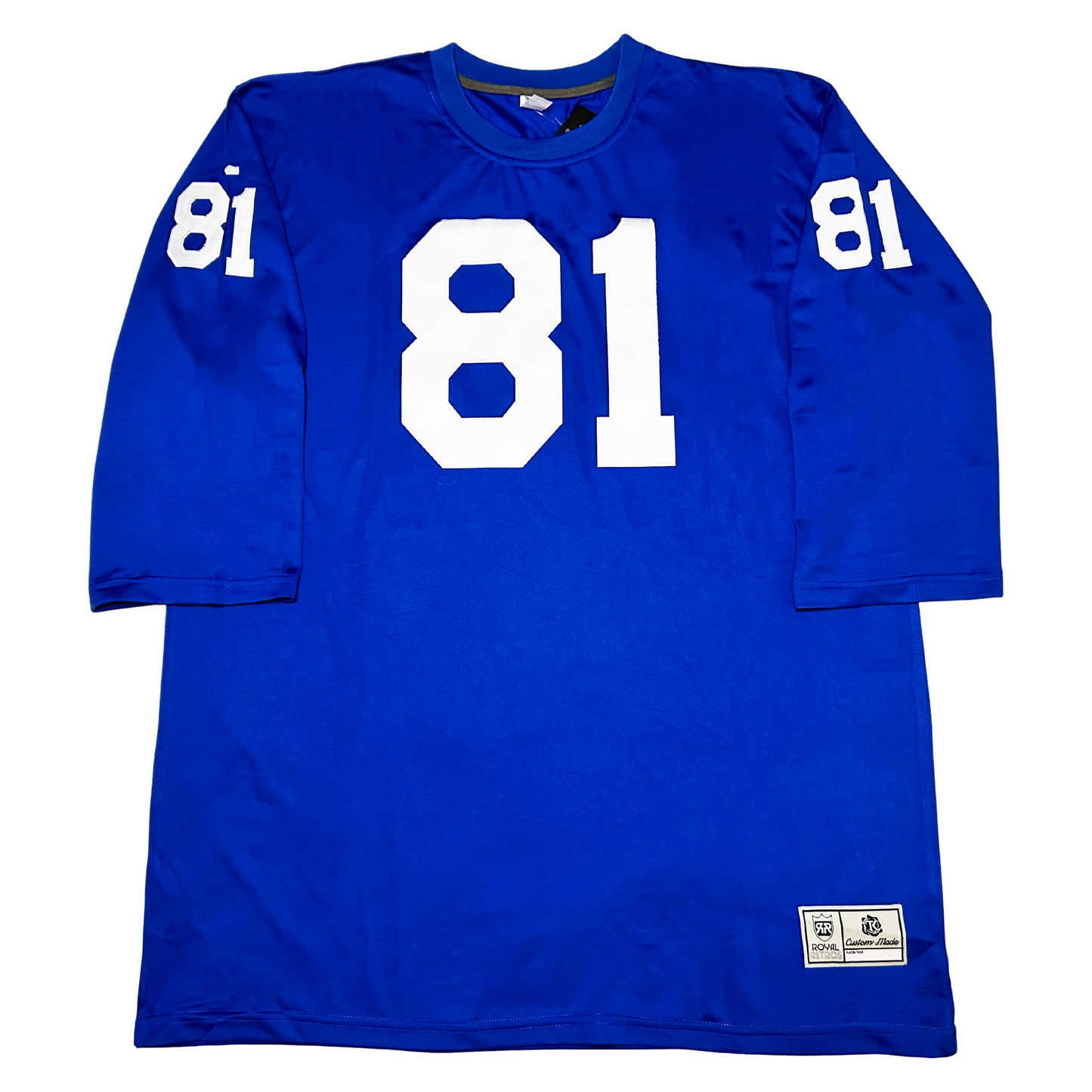 1960s era New York Giants jersey. Blue. #81 large on white on chest, small on shoulders. Royal Retros