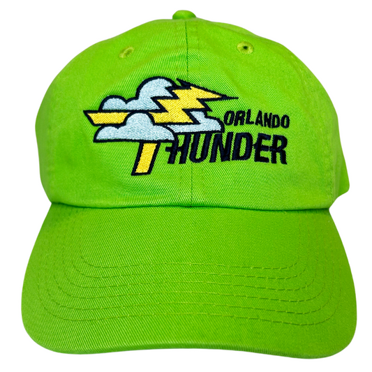 Orlando Thunder Unstructured Hat lime green front Royal Retros