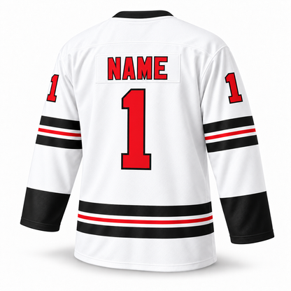 Owls Hockey Jersey — White — Back